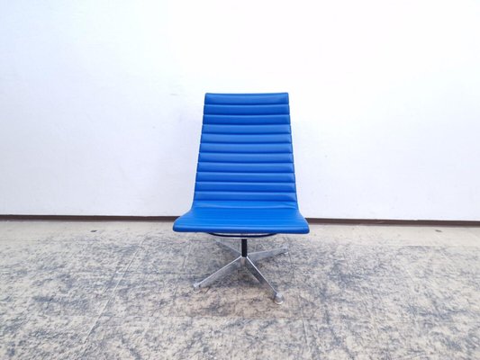 Blue Leather Ea 116 Visitor Chair & Ottoman by Eames for Herman Miller / Vitra, Set of 2-BVM-1979266