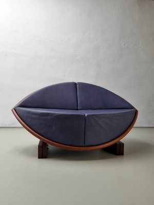 Blue Leather Keflavik Sofa by Sigurdur Gustafsson for Källemo AB, 2000s-UAO-1020308