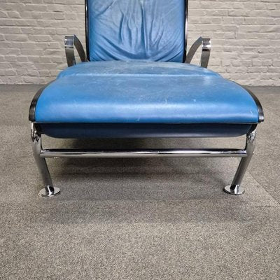 Blue Leather Lounge Chair Futuro 3 by Massimo Iosa Ghini for Moroso, Italy, 1980s-OLQ-2041651