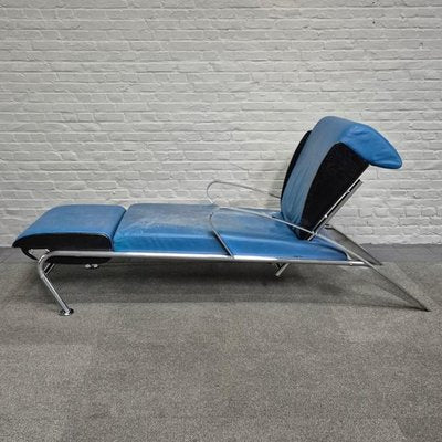 Blue Leather Lounge Chair Futuro 3 by Massimo Iosa Ghini for Moroso, Italy, 1980s-OLQ-2041651