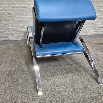 Blue Leather Lounge Chair Futuro 3 by Massimo Iosa Ghini for Moroso, Italy, 1980s-OLQ-2041651