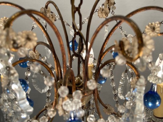 Blue Macaroni Murano Glass Chandelier, 1950s-JJC-2036270