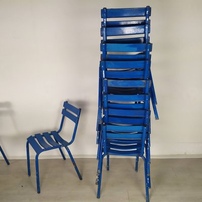 Blue Metal Dining Chairs, Set of 14-EAD-956465