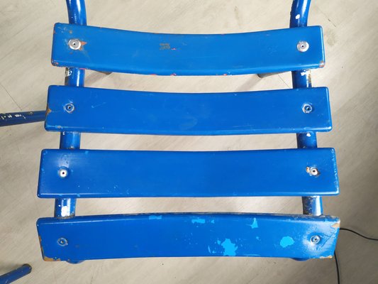 Blue Metal Dining Chairs, Set of 14-EAD-956465