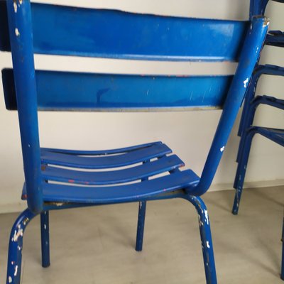 Blue Metal Dining Chairs, Set of 14-EAD-956465