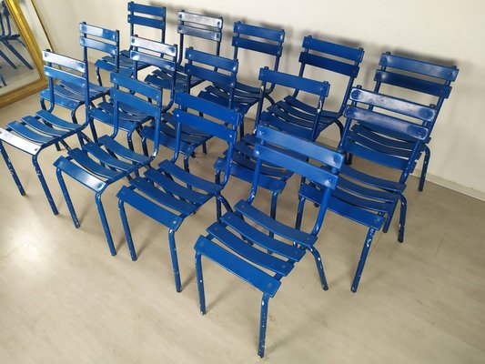 Blue Metal Dining Chairs, Set of 14-EAD-956465