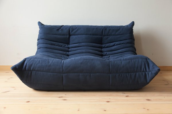 Blue Microfiber 2-Seat Togo Sofa by Michel Ducaroy for Ligne Roset-IXA-1145283