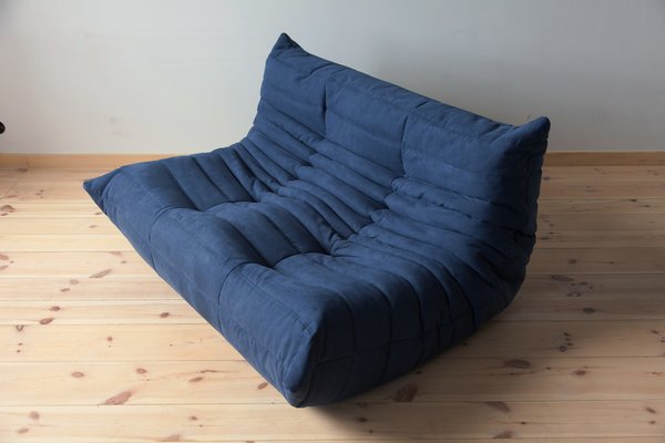 Blue Microfiber 2-Seat Togo Sofa by Michel Ducaroy for Ligne Roset-IXA-1145283