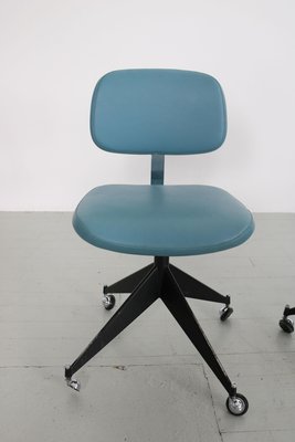 Blue Mid-Century Office Chairs by Velca Legnano, Set of 4-AA-852239