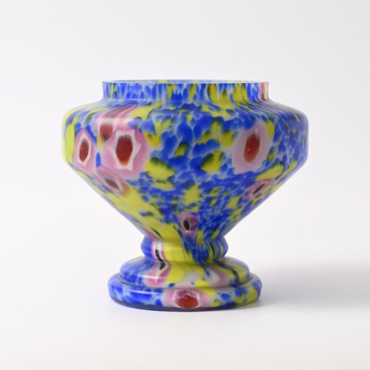 Blue Millefiori Glass Vase from Wilhelm Kralik Sohn, 1920s