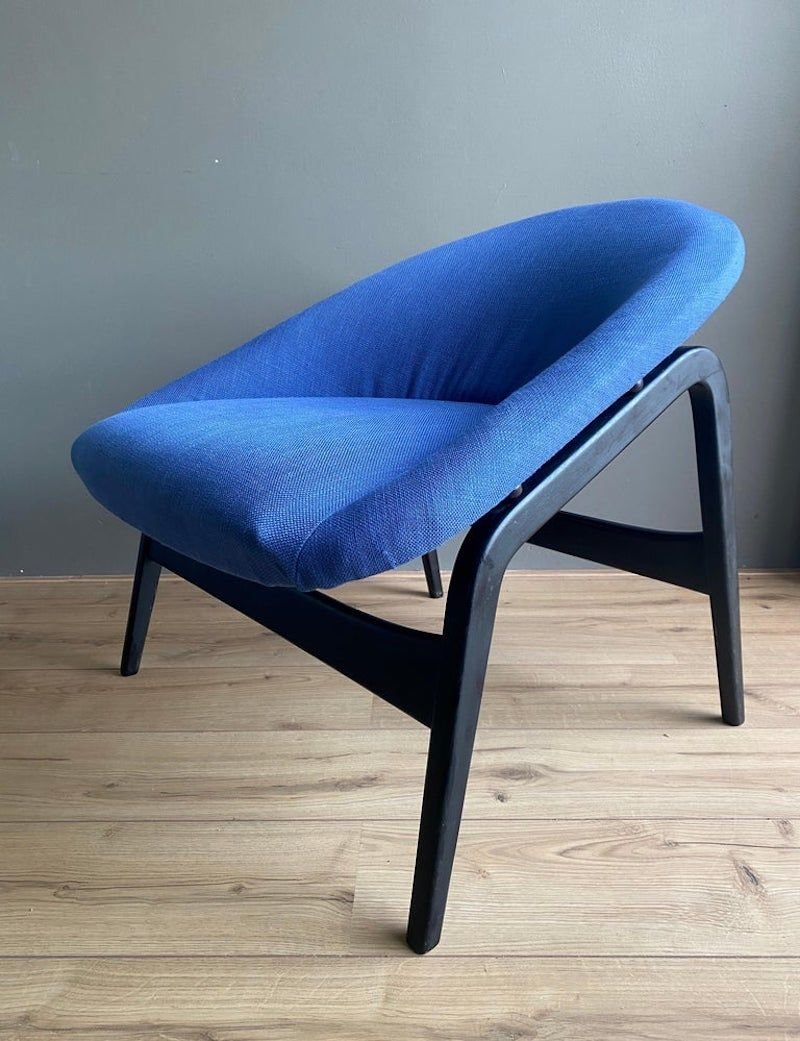 Blue Model Columbus Lounge Chair by Hartmut Lohmeyer for Artifort, 1950s