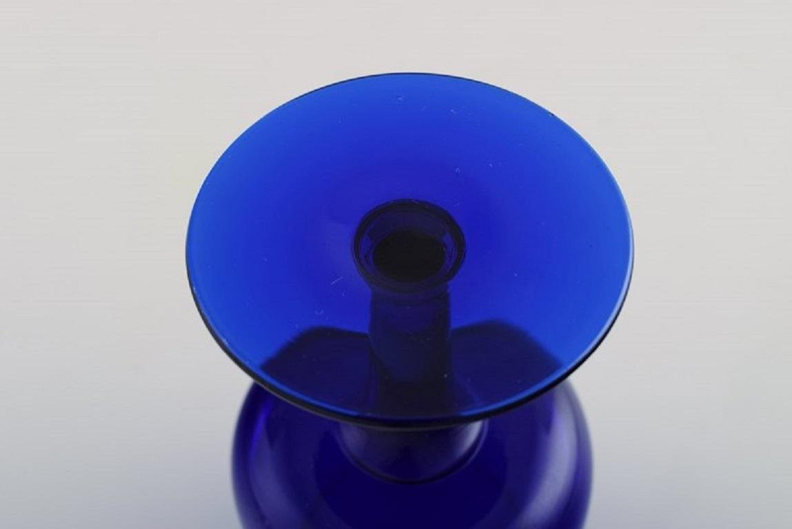 Blue Mouth-Blown Art Glass by Monica Bratt for Reijmyre, Set of 5