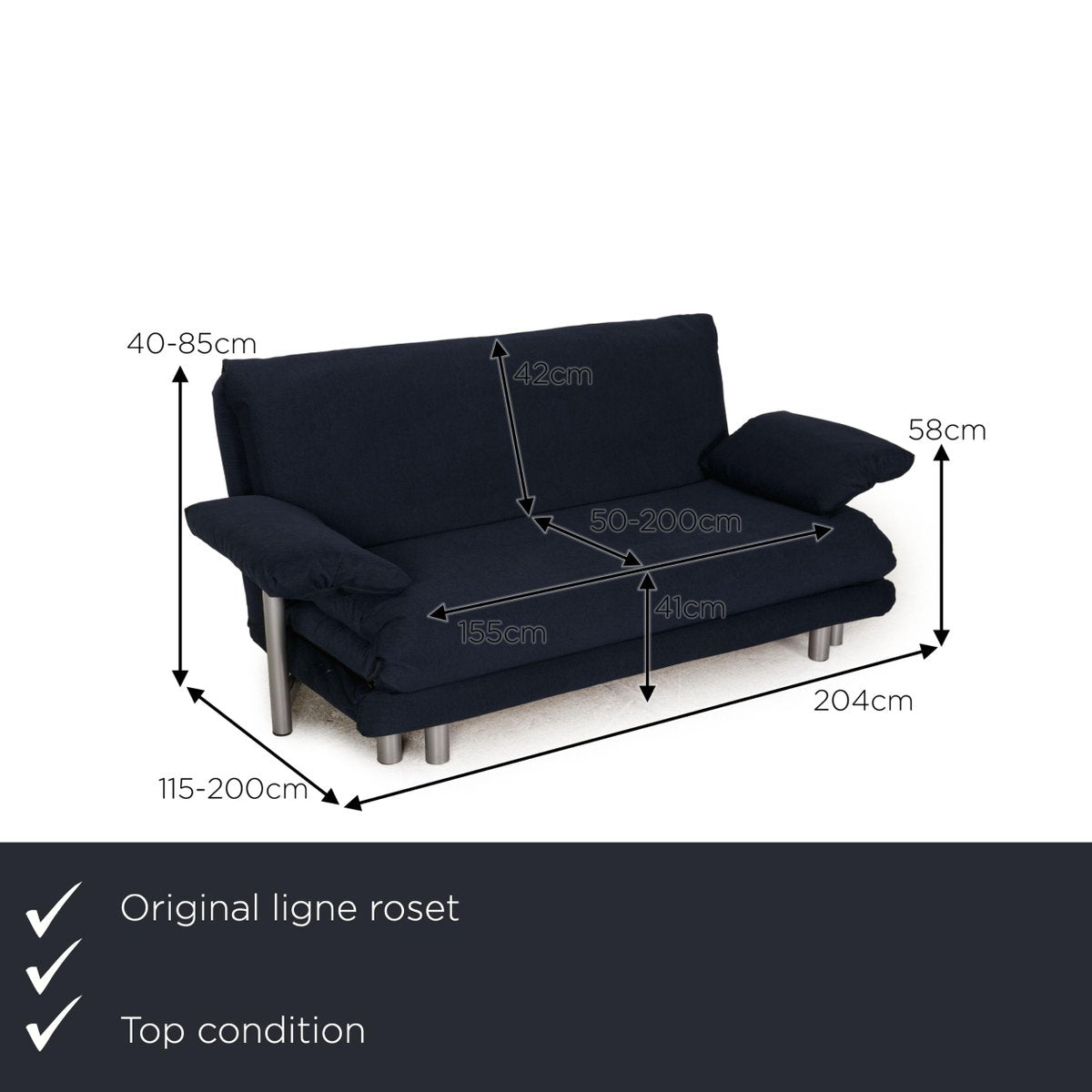 Blue Multy 3-Seater Couch with Sleeping Function from Ligne Roset