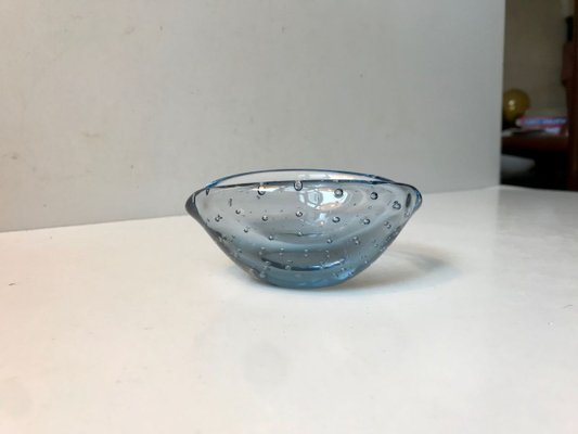 Blue Murano Bubble Glass Ashtray from Seguso, 1950s-LCR-731644