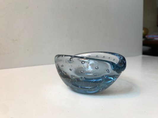 Blue Murano Bubble Glass Ashtray from Seguso, 1950s-LCR-731644