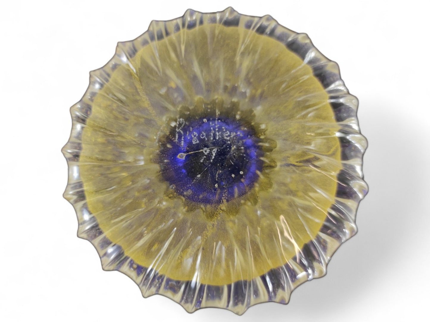 Blue Murano Fan Vase by Vittorio Rigattieri, Italy, 1999