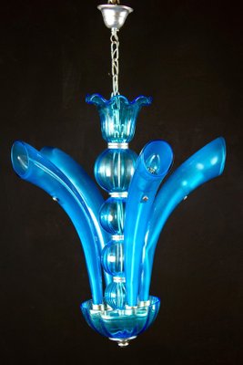 Blue Murano Glass Chandelier, Italy, 1990s-MBH-1031894