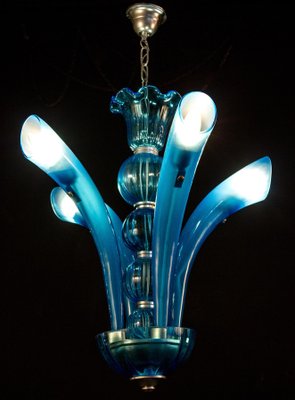 Blue Murano Glass Chandelier, Italy, 1990s-MBH-1031894