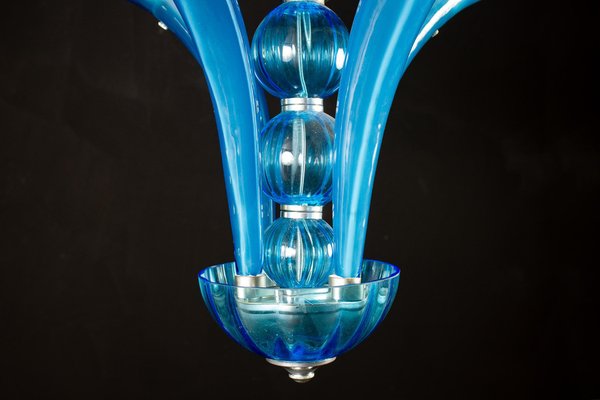 Blue Murano Glass Chandelier, Italy, 1990s-MBH-1031894