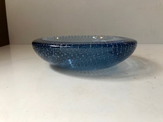 Blue Murano Glass Dish with Air Bubbles from Seguso, 1950s-LCR-953632