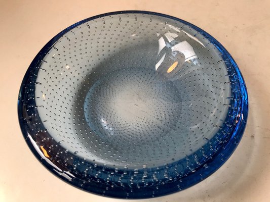 Blue Murano Glass Dish with Air Bubbles from Seguso, 1950s-LCR-953632