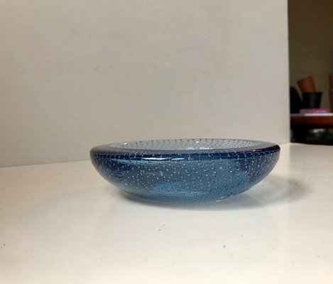 Blue Murano Glass Dish with Air Bubbles from Seguso, 1950s-LCR-953632