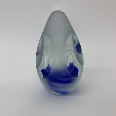 Blue Murano Glass Egg Paperweight, 1970s-BGP-1145400