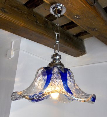 Blue Murano Glass Flower Chandelier from Mazzega, Italy, 1970-EJE-1170520