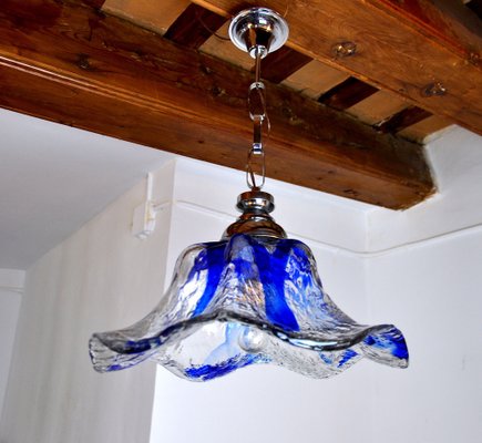 Blue Murano Glass Flower Chandelier from Mazzega, Italy, 1970-EJE-1170520