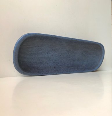 Blue Oblong Ceramic Dish from Lehmann Keramik, 1970s-LCR-659996