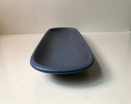 Blue Oblong Ceramic Dish from Lehmann Keramik, 1970s-LCR-659996