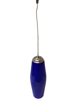 Blue Opaline Pendant Lamp, 1950s-SNX-910643