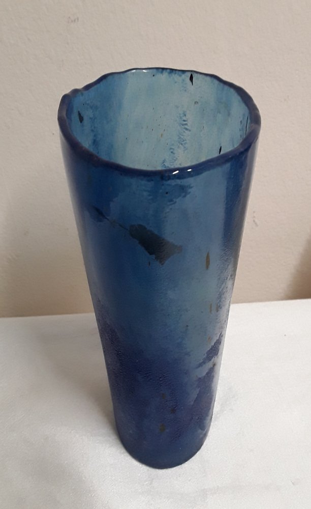 Blue Oral Glass Vase from Kosta Boda, 1980s