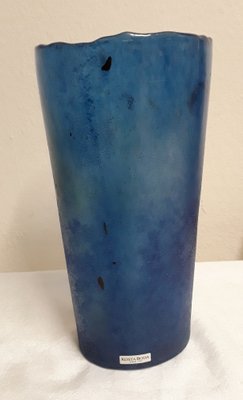 Blue Oral Glass Vase from Kosta Boda, 1980s-HOI-1789365