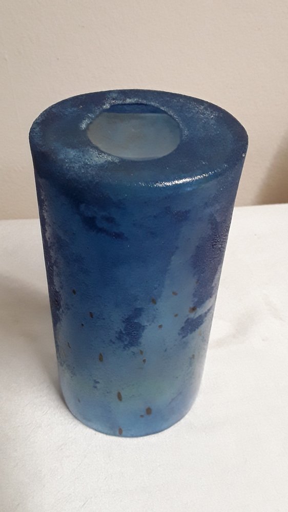 Blue Oral Glass Vase from Kosta Boda, 1980s