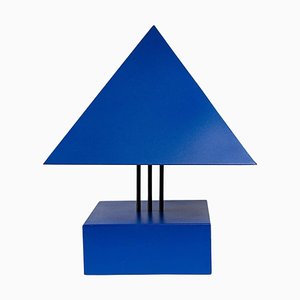 Blue Painted Metal Triangle Lamp by Alain Letessier, 1987-WFS-1571652