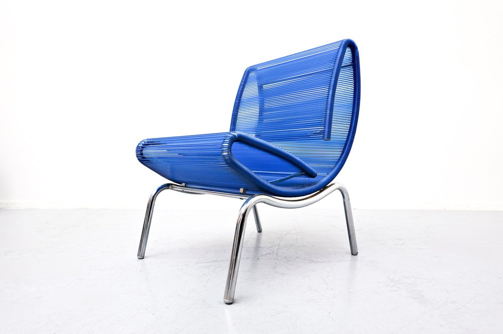 Blue Plastic & Rope Chair by Roberto Semprini, Italy