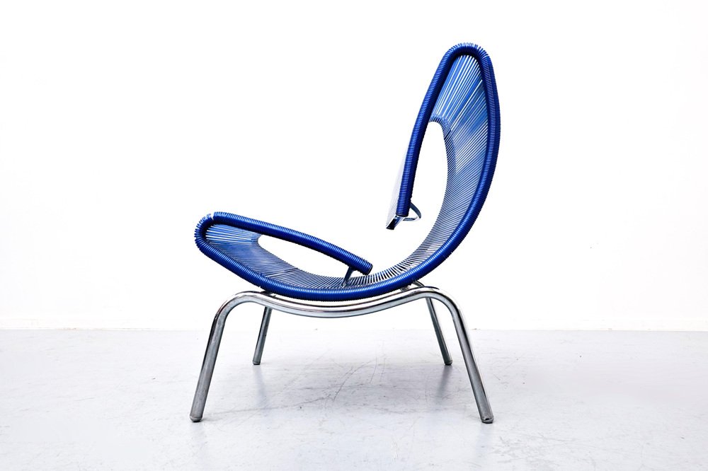 Blue Plastic & Rope Chair by Roberto Semprini, Italy