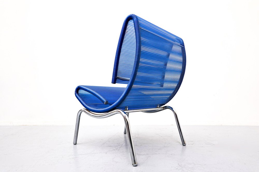 Blue Plastic & Rope Chair by Roberto Semprini, Italy