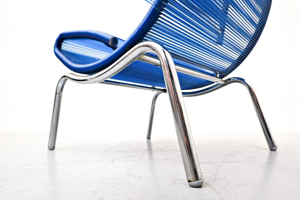 Blue Plastic & Rope Chair by Roberto Semprini, Italy