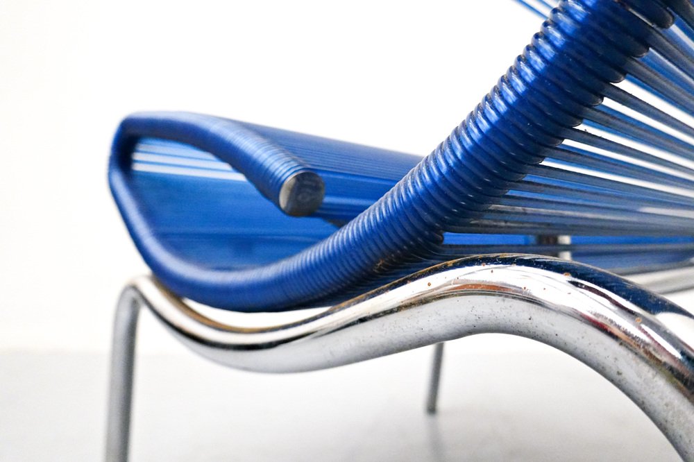 Blue Plastic & Rope Chair by Roberto Semprini, Italy