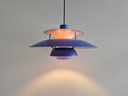 Blue Purple Ph5 Pendant Lamp by Poul Henningsen for Louis Poulsen, Denmark, 1970s-NV-1722324