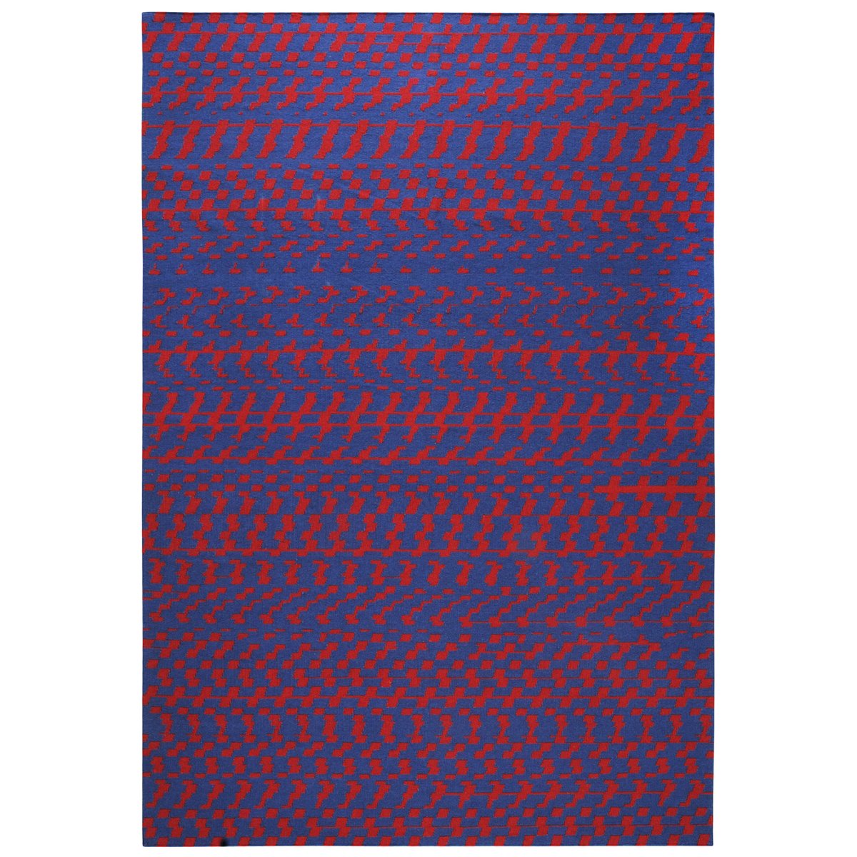 Blue-Red Fuoritempo Rug by Paolo Giordano for I-and-I Collection