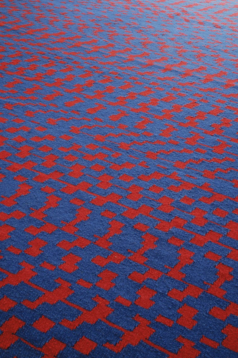 Blue-Red Fuoritempo Rug by Paolo Giordano for I-and-I Collection