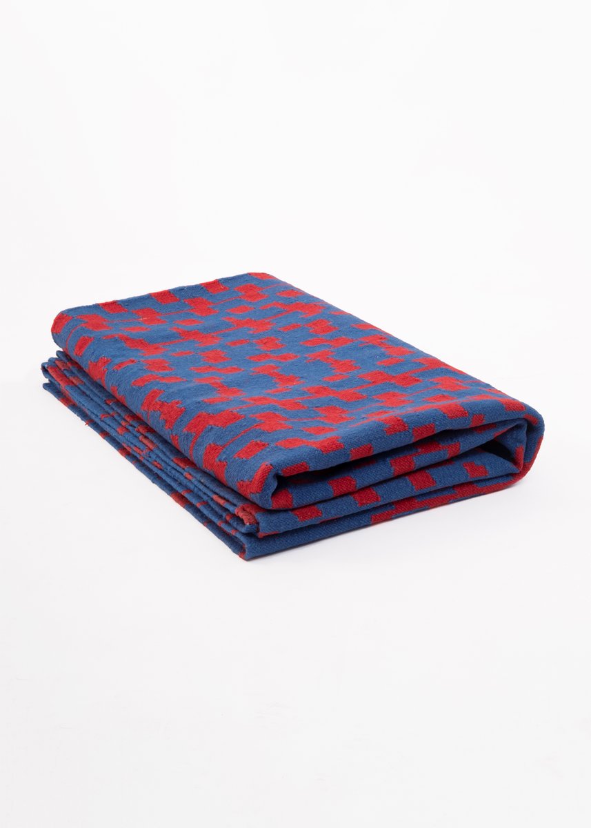 Blue-Red Fuoritempo Rug by Paolo Giordano for I-and-I Collection