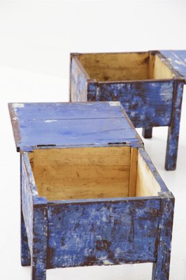 Blue Rustic Stools, 1890s, Set of 2-RCE-1406260