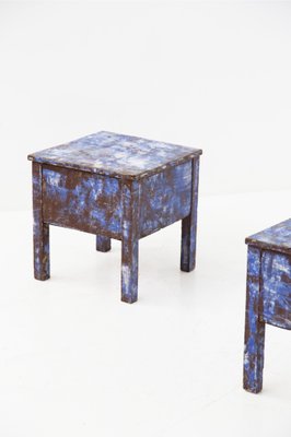 Blue Rustic Stools, 1890s, Set of 2-RCE-1406260