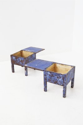 Blue Rustic Stools, 1890s, Set of 2-RCE-1406260