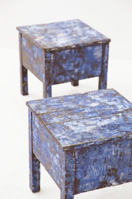 Blue Rustic Stools, 1890s, Set of 2-RCE-1406260