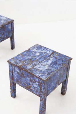 Blue Rustic Stools, 1890s, Set of 2-RCE-1406260